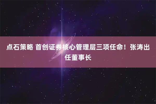 点石策略 首创证券核心管理层三项任命！张涛出任董事长