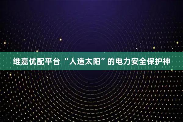 维嘉优配平台 “人造太阳”的电力安全保护神